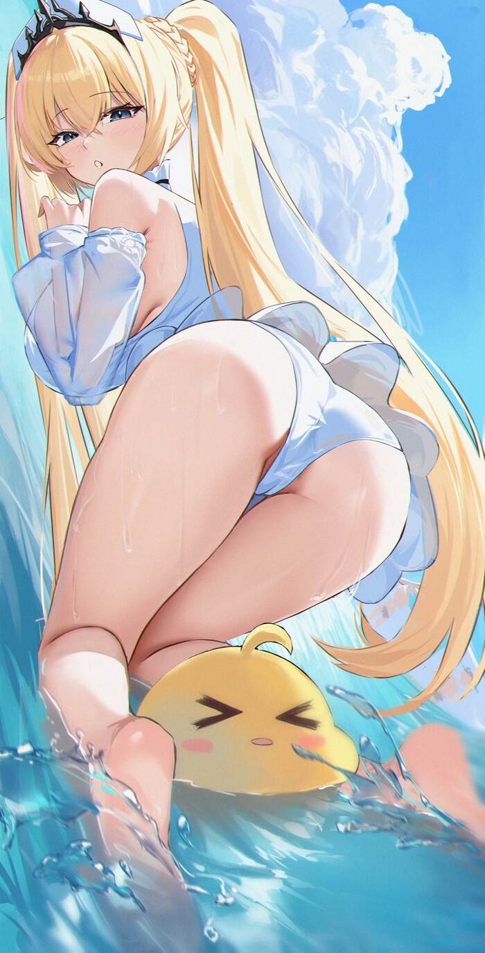 Painleve - NSFW, Anime art, Anime, Azur lane, Painleve, Manjuu, Swimsuit, Booty