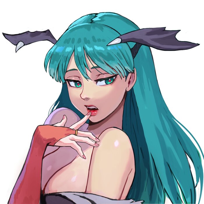 Morrigan - NSFW, Anime art, Anime, Game art, Darkstalkers, Morrigan Aensland, Lilith Aensland, Twitter (link), Longpost