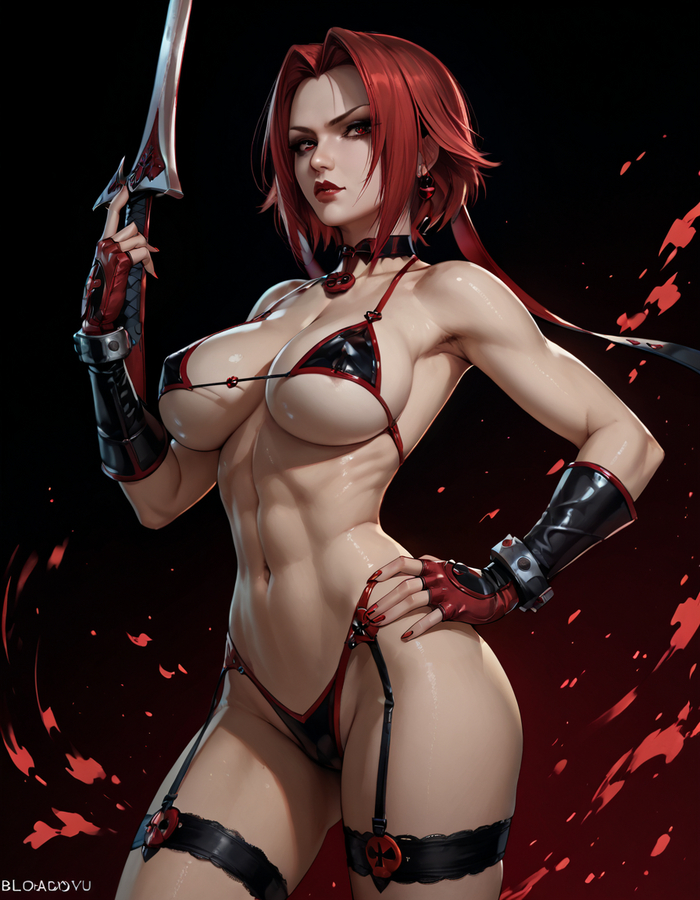 Мой детский фетиш - NSFW, Моё, Арт, Эротика, Обои на телефон, Game Art, Bloodrayne, Rayne, Вампиры, Stable Diffusion, Арты нейросетей, Длиннопост