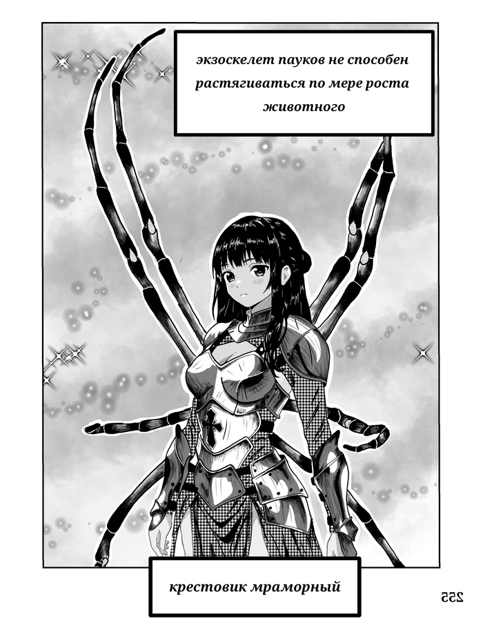 Crusaders - NSFW, My, Spider, Drawing, Girls, Erotic, Author's comic, Manga, Anime, Monster girl, Biology, Molting, Longpost