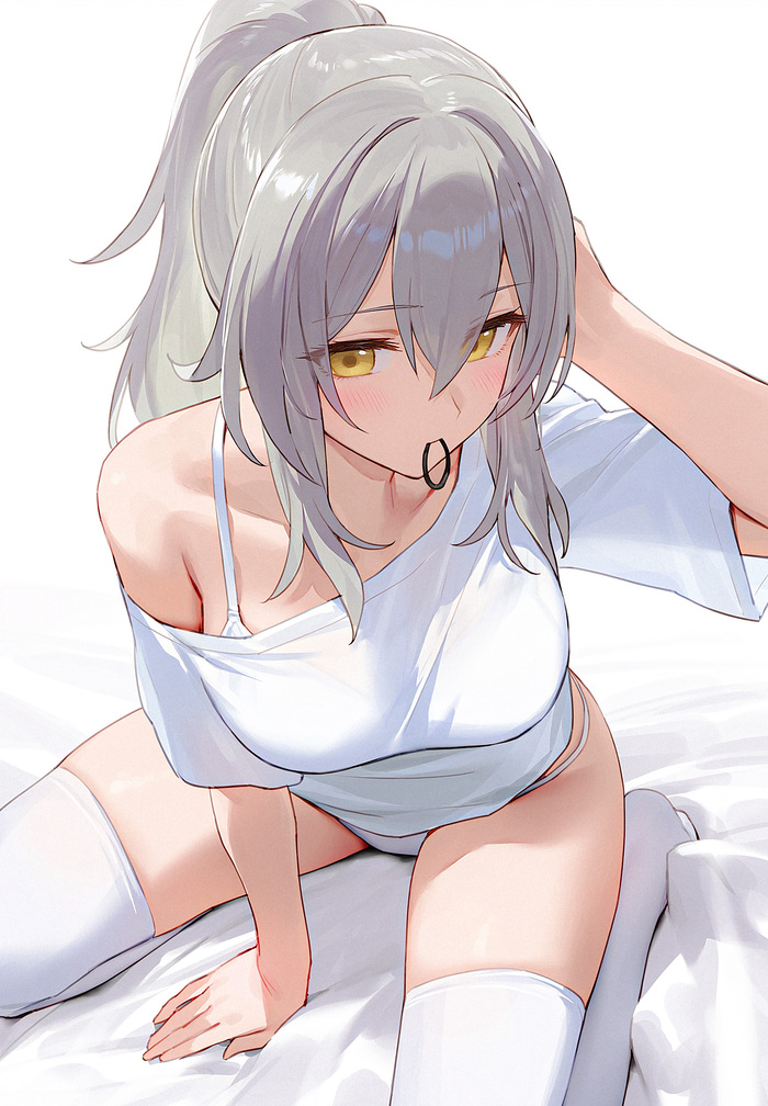 Continuation of the post Stella with a ponytail - NSFW, Anime art, Anime, Girls, Games, Honkai: Star Rail, Stelle (Honkai: Star Rail), Underpants, Pantsu, Reply to post