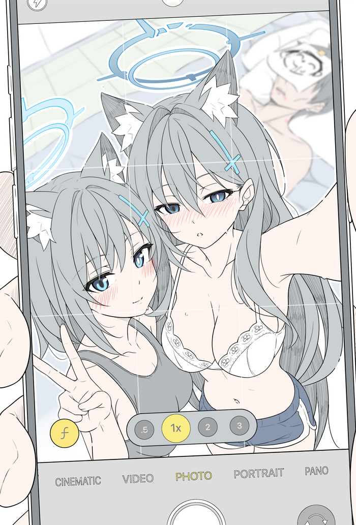 Shiroko Shiroko - NSFW, Anime Art, Аниме, Blue archive, Shiroko Terror, Sunaookami Shiroko, Animal Ears, T1kosewad, Sensei (blue archive)