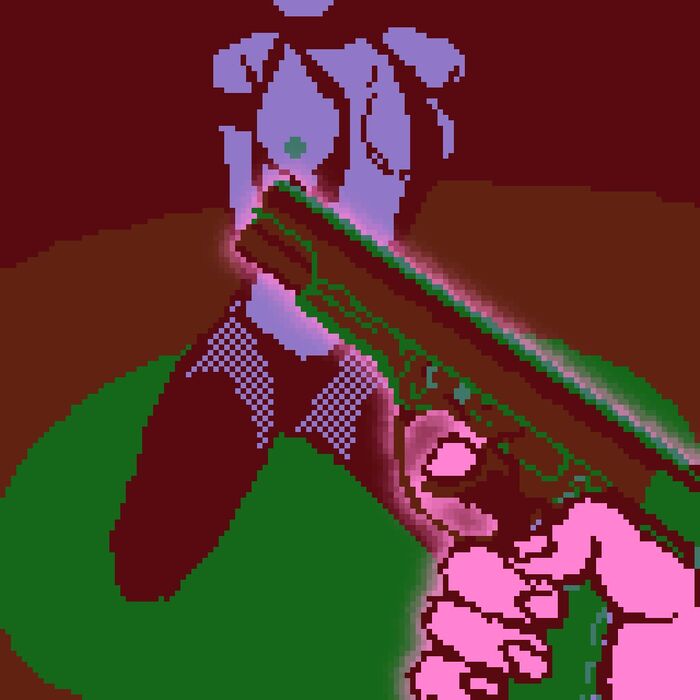 Simple, prog pixel studio + ibis point(only for pink glow) - NSFW, My, Naked, Weapon, Pixel Art, Girls, Choker, BDSM