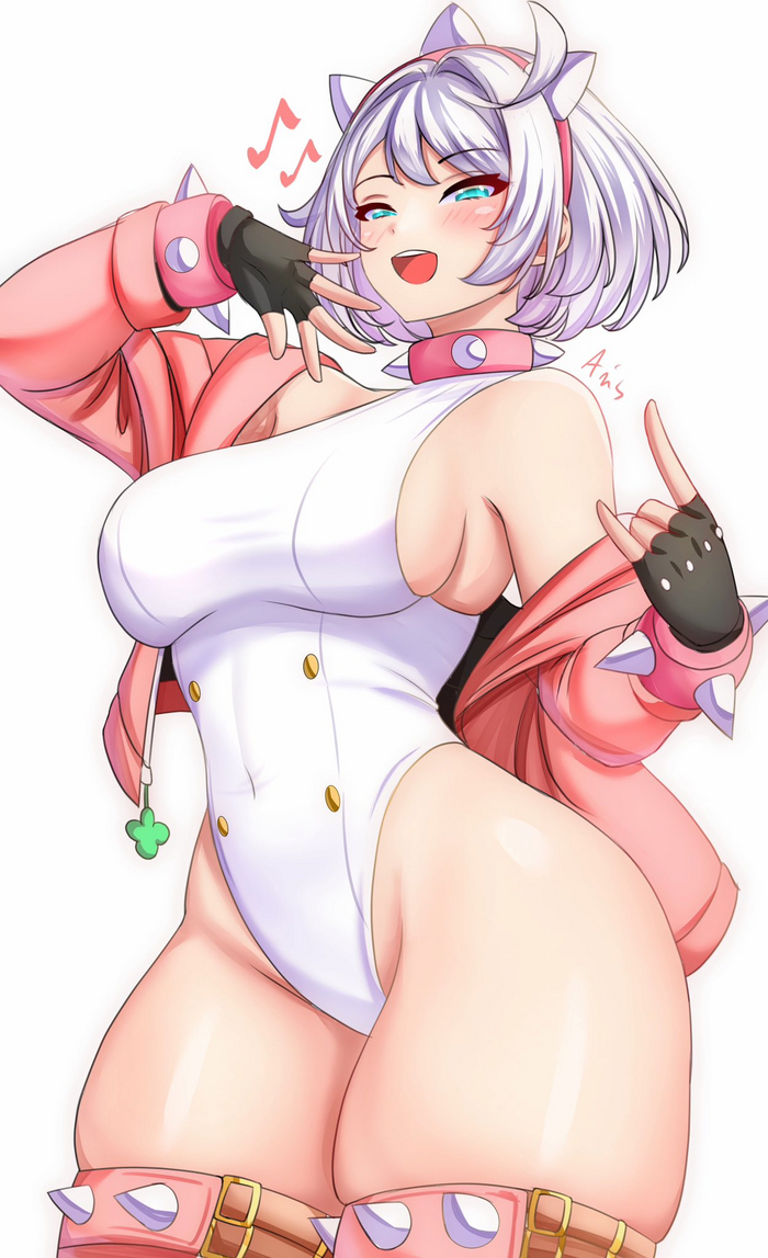 Best thighs - NSFW, Anime art, Anime, Games, Guilty gear, Elphelt Valentine, Longpost