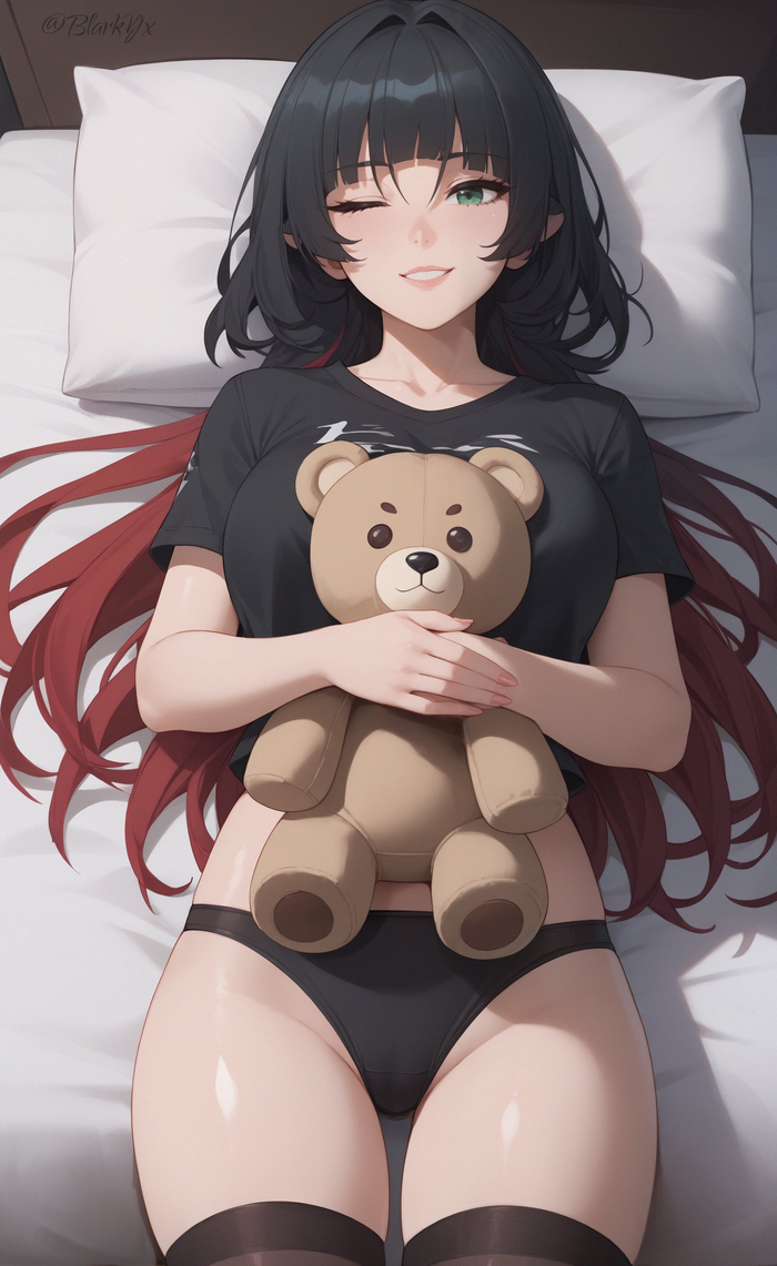 Jane - NSFW, Zenless Zone Zero, Jane Doe (zzz), Art, Girls, Games, Anime art, Anime, Hand-drawn erotica, Animal ears, Neural network art