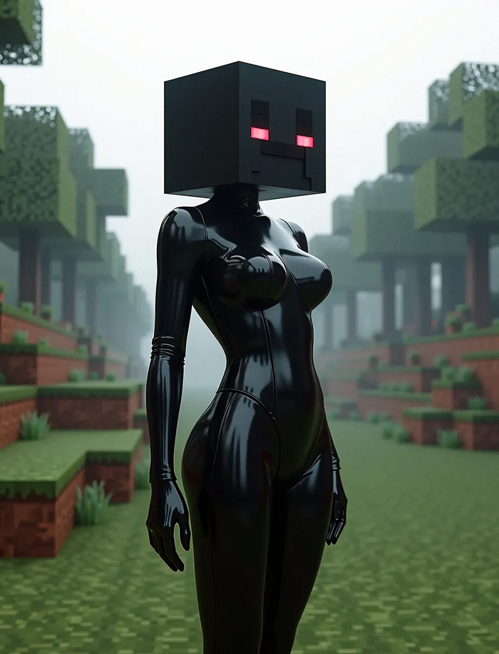 Майнкрафт - моя жизнь - NSFW, Моё, Minecraft, Enderman, Хуманизация, Длиннопост