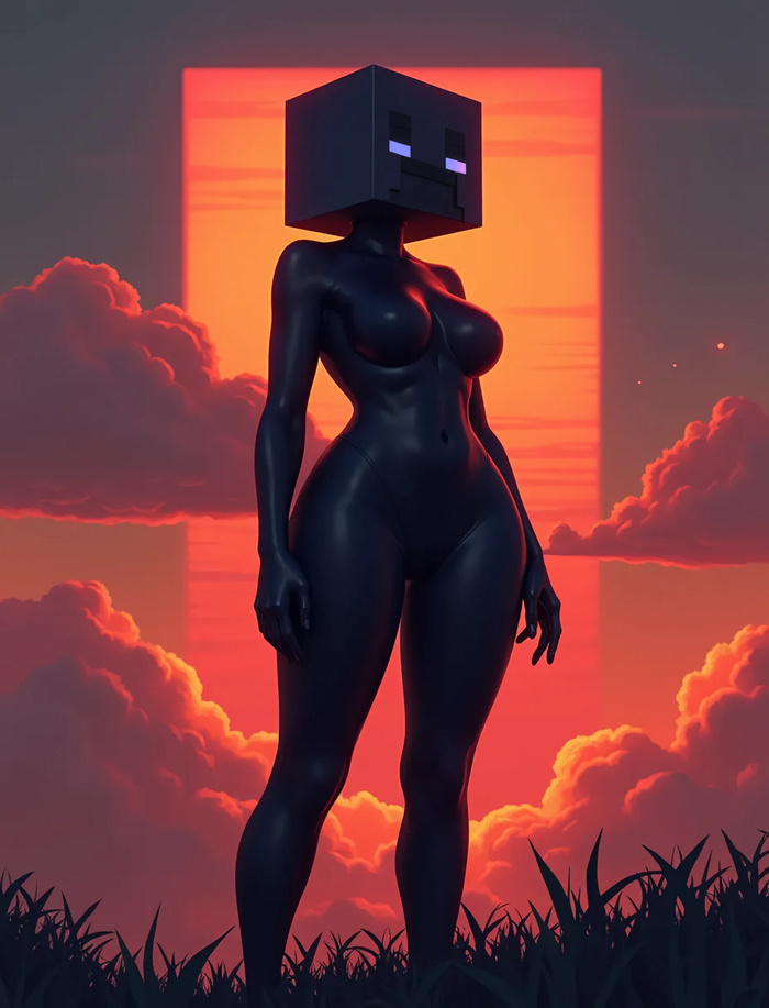 Minecraft - My Life - NSFW, My, Minecraft, Enderman, Humanization, Longpost