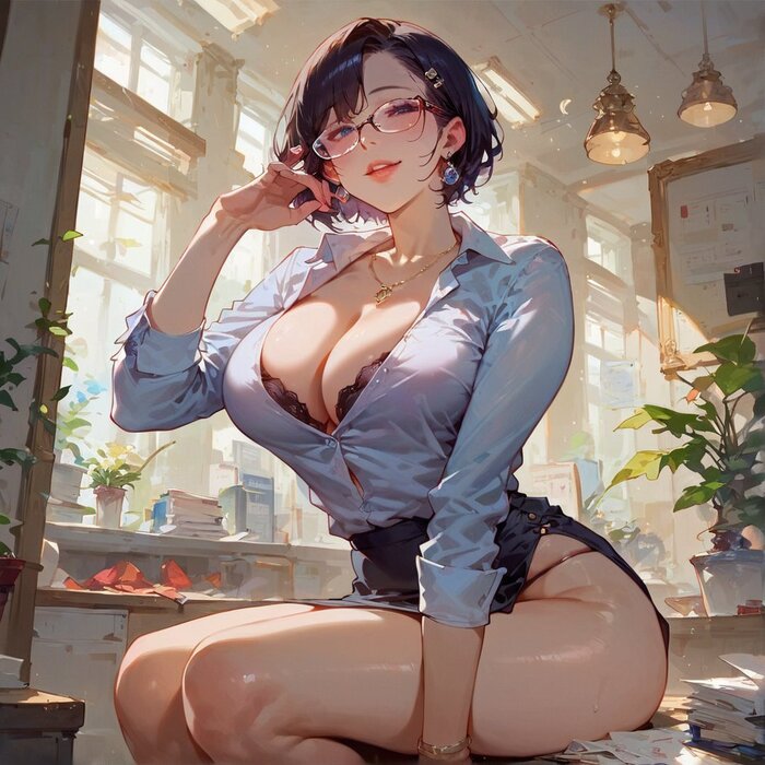 Animilfs - NSFW, Milota, Images, Anime art, MILF, Longpost, Neural network art