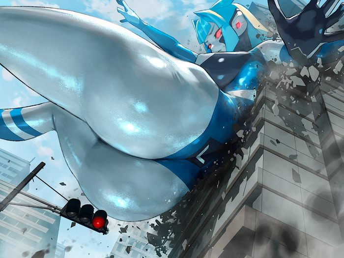 Swipe - NSFW, Nikunopengin, Booty, Giantess, Destruction, Anime art