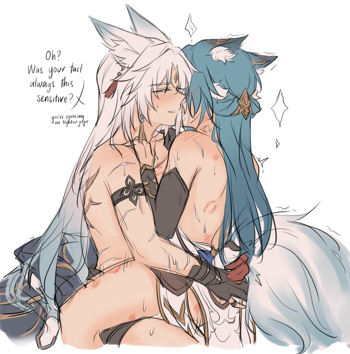 Feixiao & Yukong - NSFW, Anime Art, Аниме, Подруга, Yuri, Honkai: Star Rail, Feixiao (Honkai: Star Rail), Yukong (Honkai: Star Rail), Animal Ears, Хвост, Twitter (ссылка)