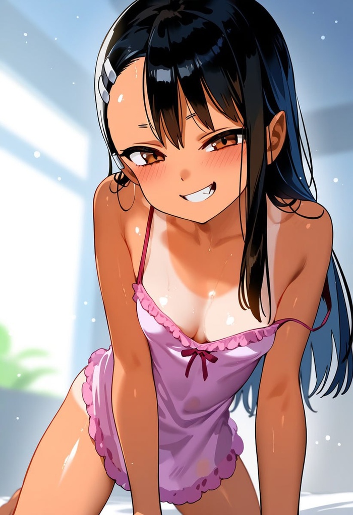 Хорниторо - NSFW, Арт, Аниме, Ijiranaide Nagatoro-san, Anime Art, Hayase Nagatoro, Ночнушка, Арты нейросетей