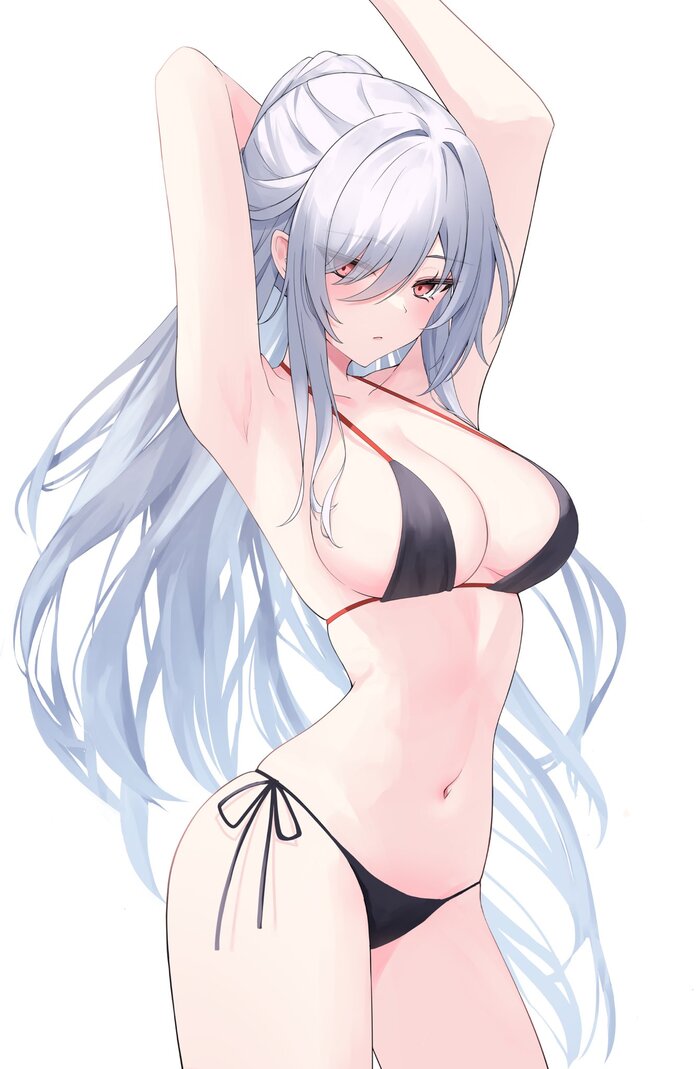 Jingliu - NSFW, Anime art, Anime, Honkai: Star Rail, Jingliu (Honkai: Star Rail), Swimsuit, Boobs