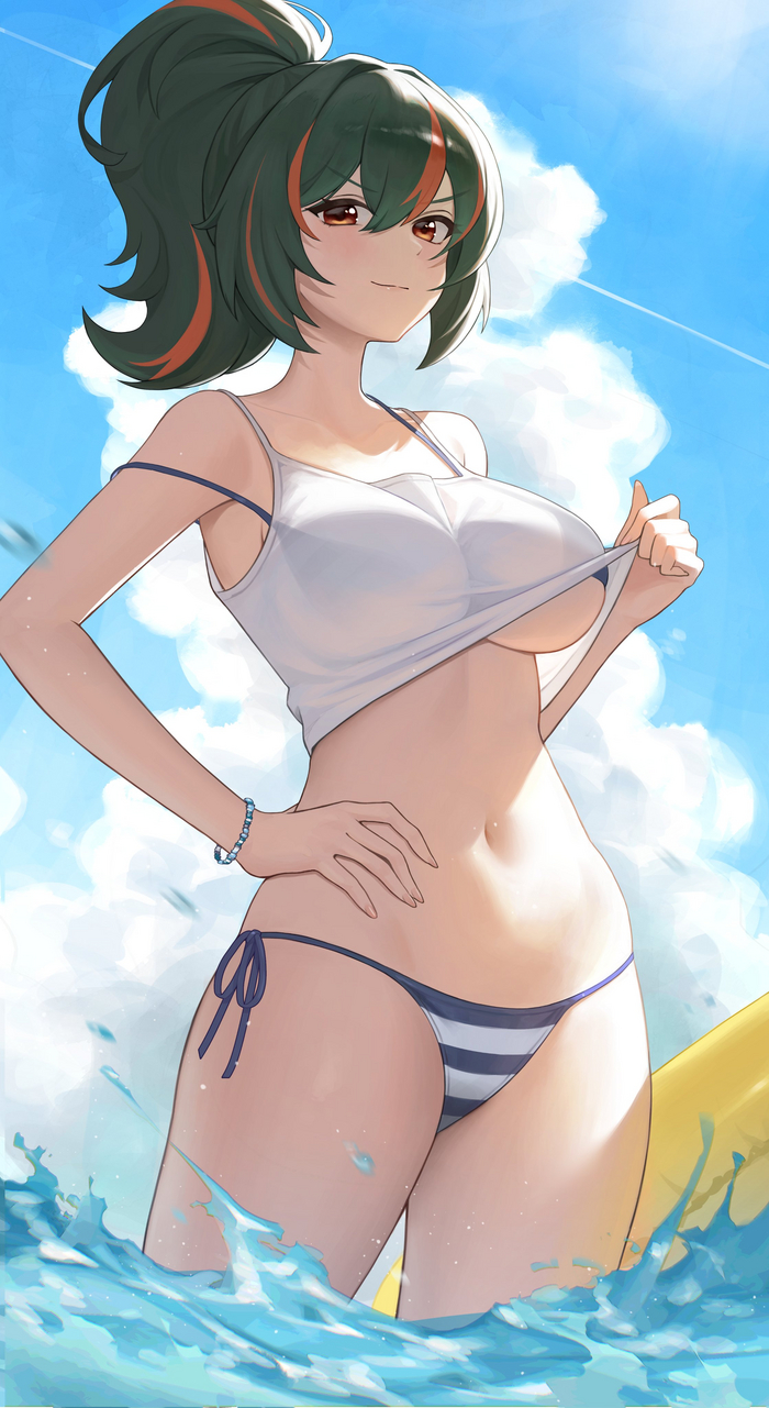 Zhu Yuan - NSFW, Zenless Zone Zero, Zhu Yuan (zzz), Art, Girls, Games, Anime art, Anime, Swimsuit