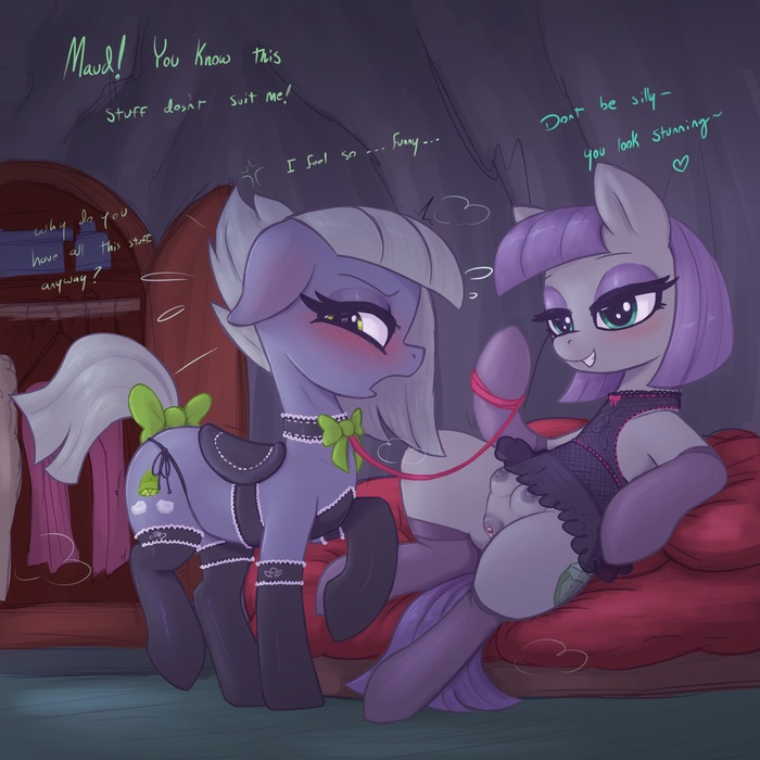 There are devils in a quiet filly... - NSFW, My little pony, PonyArt, MLP Explicit, MLP anatomically correct, MLP Socks, Choker, Marble pie, Limestone Pie, T72b (artist)