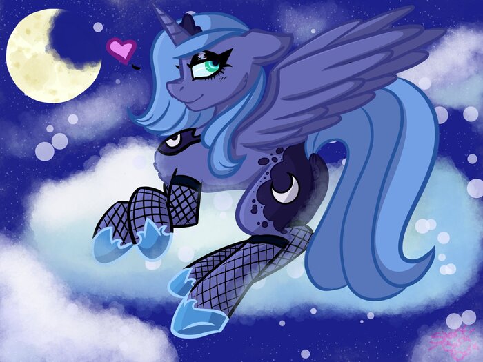 The Princess of the Night attracts the audience in her own way - NSFW, My little pony, Princess luna, MLP season 1, Stockings