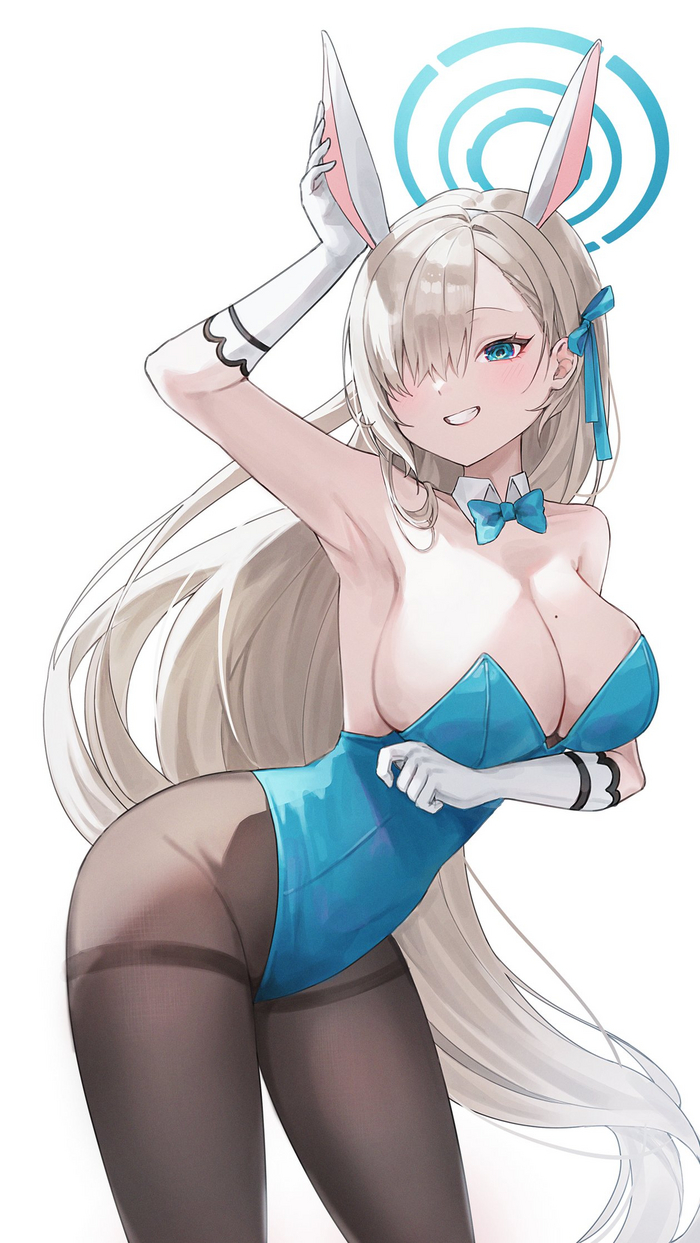 Зайка Асуна - NSFW, Аниме, Anime Art, Blue archive, Ichinose Asuna, Bunnysuit, Bunny Ears, Колготки