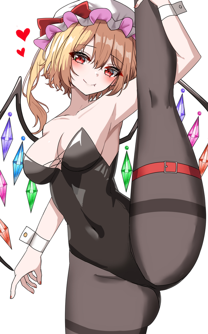 Hoba! - NSFW, Touhou, Hinanawi tenshi, Art, Anime art, Anime, Hoba, Bunnysuit, Kiui, Flandre scarlet, Longpost