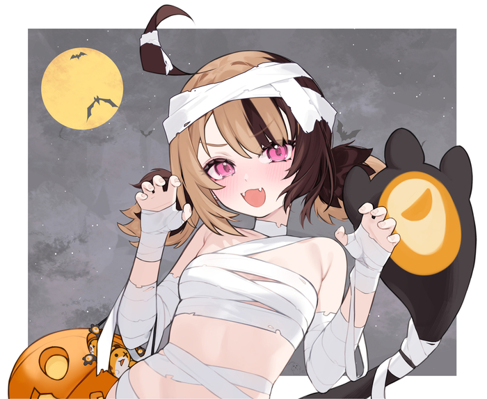 Happy Halloween - NSFW, Anime, Anime art, Virtual youtuber, Hololive, Gigi Murin, Halloween