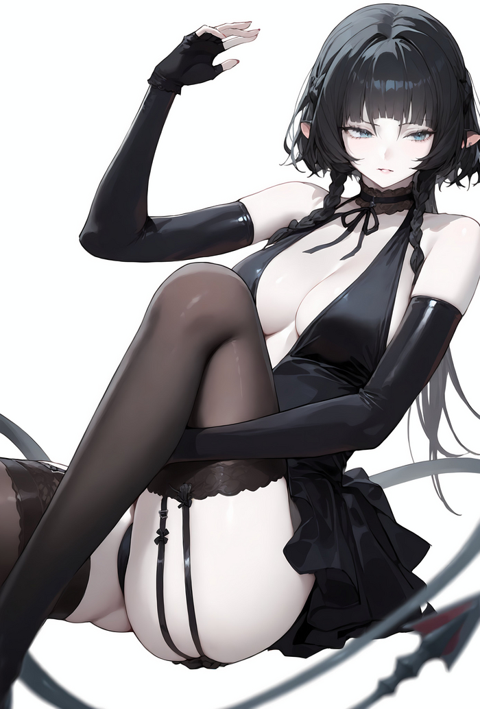 Jane Doe - NSFW, Zenless Zone Zero, Jane Doe (zzz), Art, Girls, Games, Anime art, Anime, Neural network art, Tail, Animal ears, Stockings, Longpost