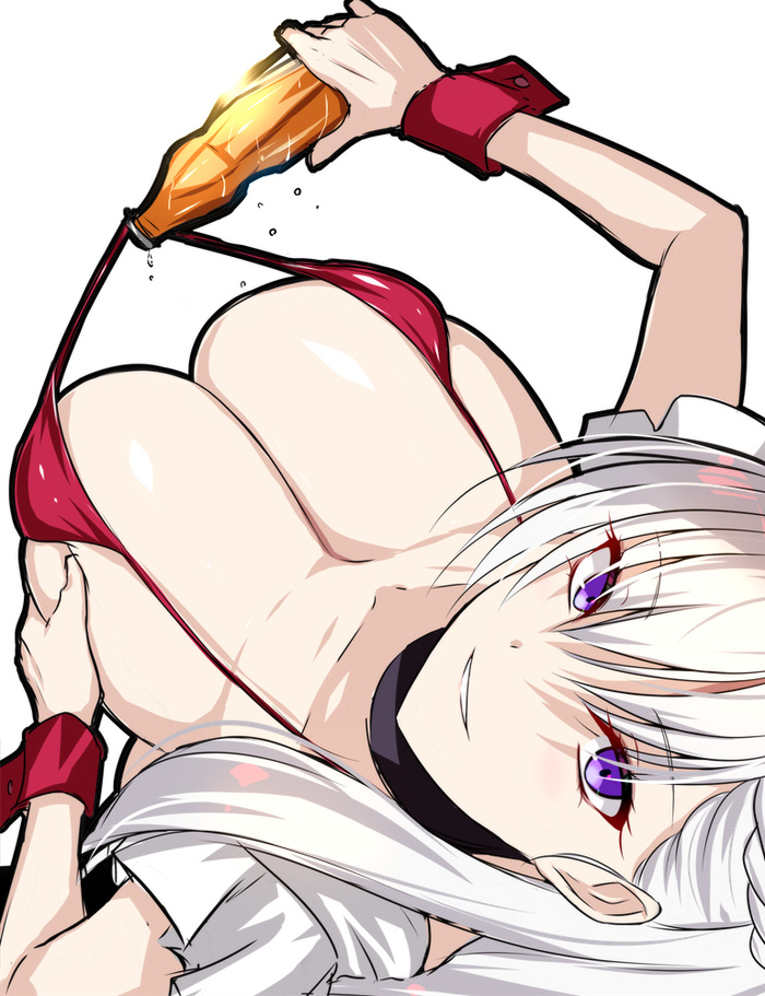 Not properly - NSFW, Anime, Azur lane, Belfast, Anime art, Soda, Hand-drawn erotica, Boobs, Does not open