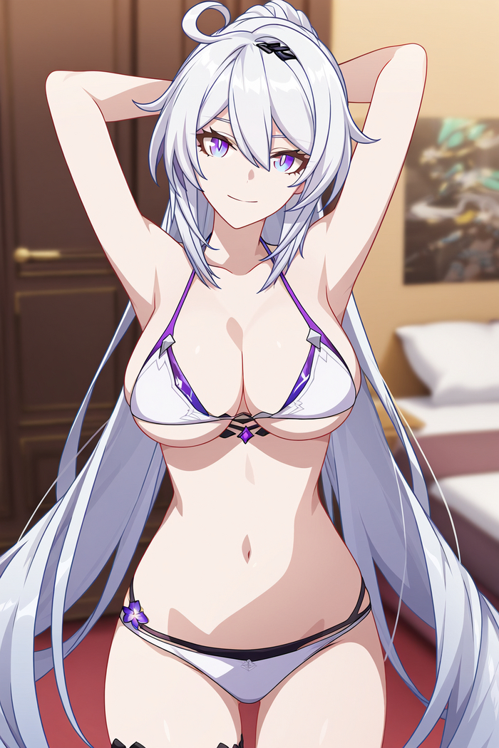 Kiana - NSFW, Anime Art, Аниме, Honkai Impact, Kiana kaslana, Купальник, Арты нейросетей