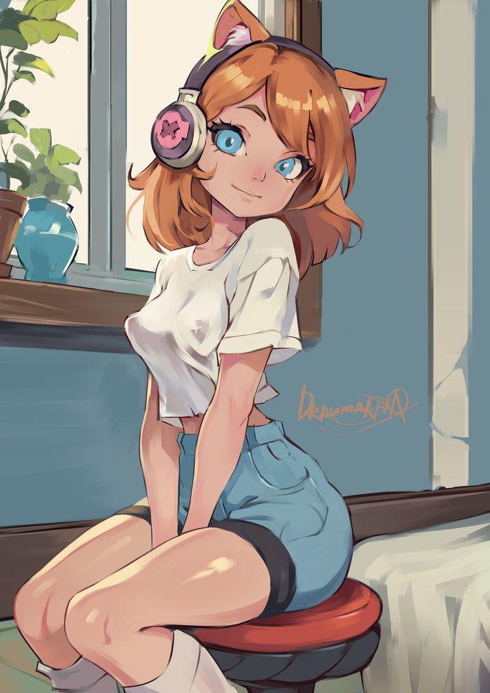 Neko - NSFW, My, Rutube, Neko, Anime art, Video, Redheads, Animal ears, 18+