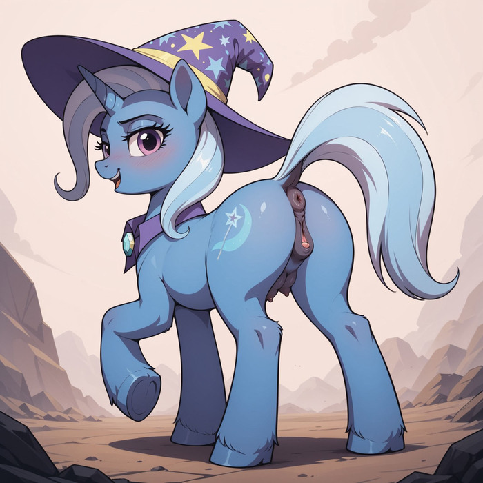 The Great and Powerful Trixie - 18+, My, My little pony, MLP Explicit, MLP Udder, Trixie, NSFW, Neural network art