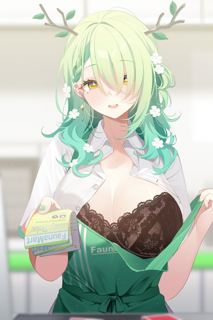 Fauna - 18+, Anime art, Anime, Hololive, Virtual youtuber, Ceres fauna, NSFW, Underwear