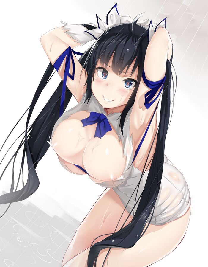 Hestia - 18+, Boobs, Art, Hand-drawn erotica, Anime, Danmachi, Hestia, Anime art, NSFW