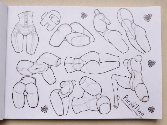 Friday thighs) - 18+, My, Art, Drawing, Sketch, Sketchbook, Pencil drawing, Sketch, Hips, Erotic, NSFW