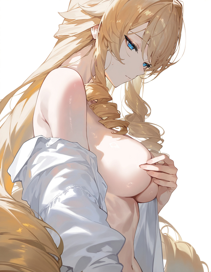 Navia - 18+, Genshin impact, Navia (Genshin Impact), Art, Girls, Games, Anime art, Anime, Boobs, Hand-drawn erotica, Neural network art, NSFW