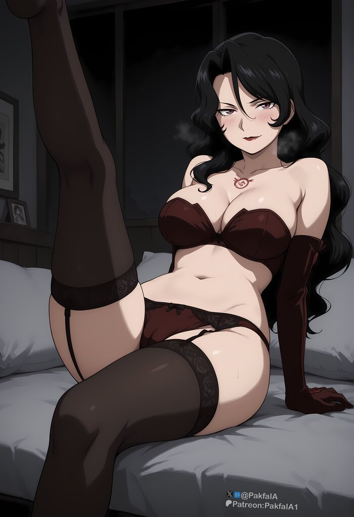 Lust - 18+, Anime Art, Аниме, Lust, Fullmetal Alchemist, Нижнее белье, Чулки, Арты нейросетей, NSFW