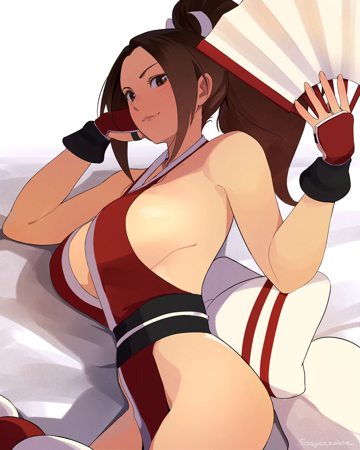 Shiranui Mai - 18+, Anime Art, Арт, Аниме, The King of Fighters, Mai Shiranui, Сиськи, Эротика, Рисованная эротика, Длиннопост, Squeezable, NSFW
