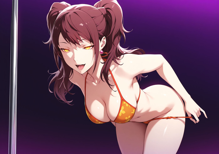 Shadow of Risa - 18+, Art, Anime, Anime art, Hand-drawn erotica, Erotic, Neural network art, Persona, Persona 4, Kujikawa Rise, Games, Game art, Swimsuit, NSFW