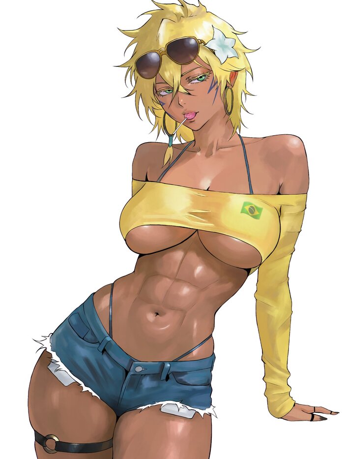 Бразильская Тия - 18+, Арт, Аниме, Anime Art, Рисованная эротика, Эротика, Bleach, Tier Harribel, Muscleart, NSFW
