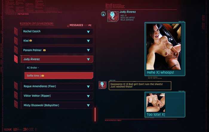 Correspondence - NSFW, Art, 3D, Games, Cyberpunk 2077, Vee (Cyberpunk 2077), Erotic, Boobs, Pubes, Correspondence, Piercing, Implants, Longpost