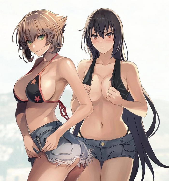 Two of the Big 7 - NSFW, Anime art, Anime, Kantai collection, Nagato, Mutsu