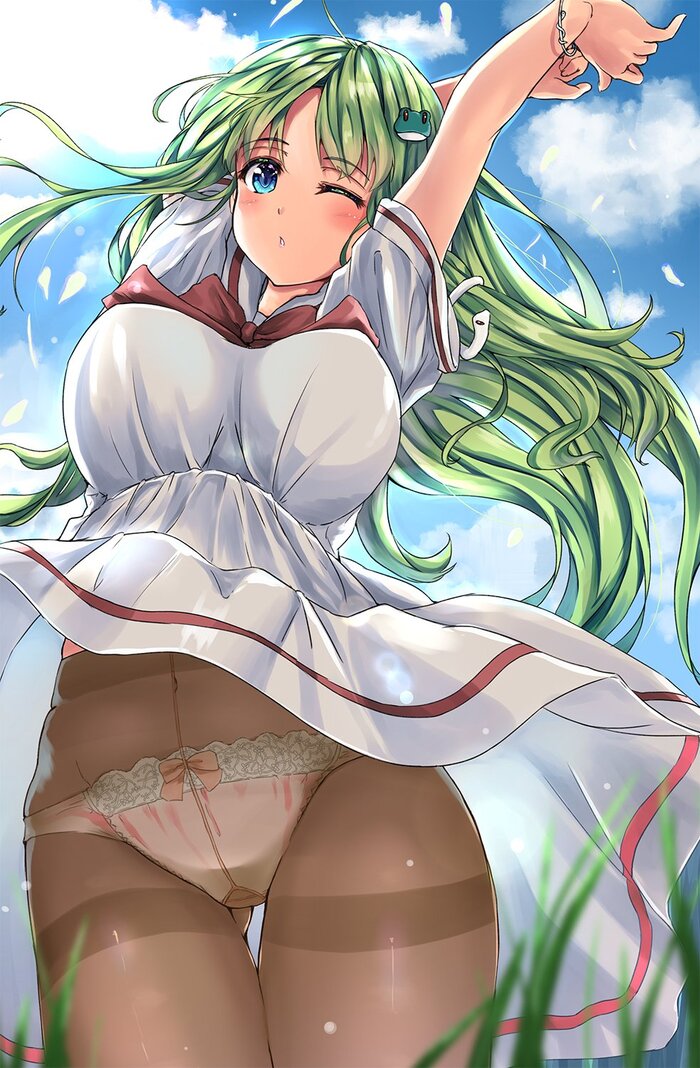 Breeze - NSFW, Anime, Anime art, Art, Touhou, Kochiya Sanae, Pantsu, Hand-drawn erotica, Erotic, Fule