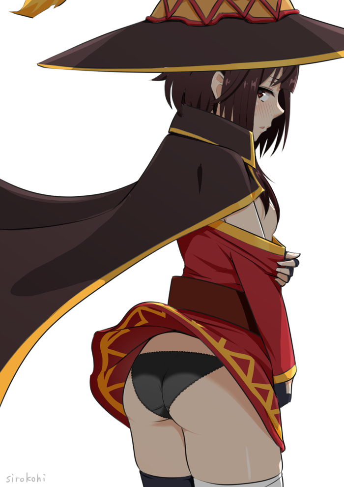 Мегумин - NSFW, Арт, Аниме, Anime Art, Рисованная эротика, Эротика, Megumin, Панцу