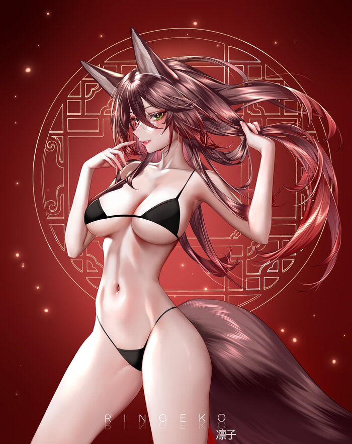 Tingyun - NSFW, Honkai: Star Rail, Tingyun (Honkai: Star Rail), Art, Girls, Anime art, Anime, Boobs, Hand-drawn erotica, Animal ears, Ringeko, Longpost, Games