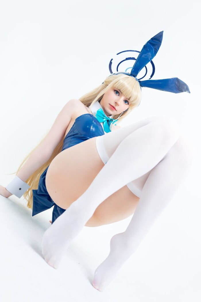 Peachmilky - NSFW, Girls, Erotic, Boobs, Booty, Peachmilky, Stockings, Blue archive, Longpost, The photo, Cosplay