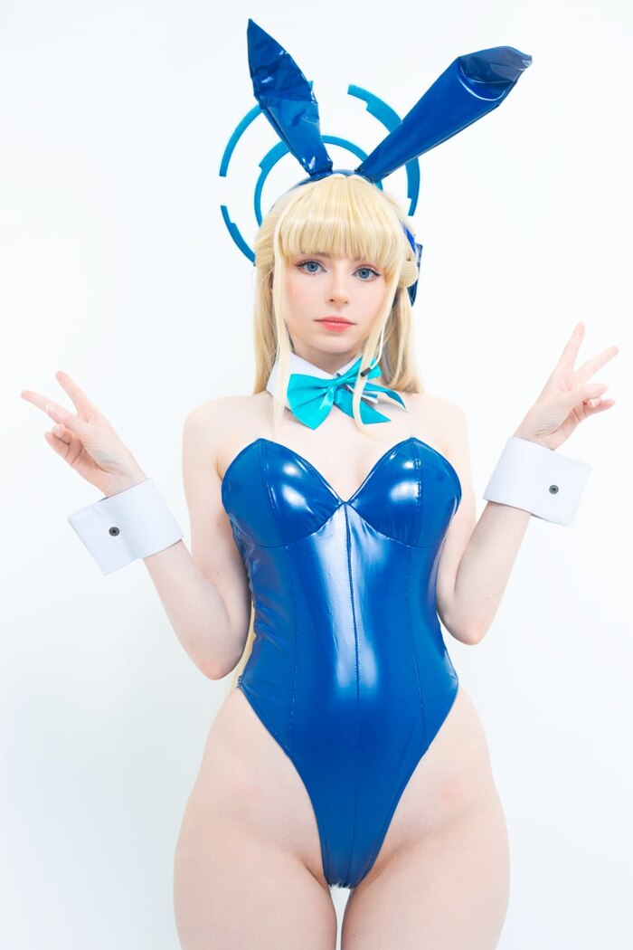 Peachmilky - NSFW, Girls, Erotic, Boobs, Booty, Peachmilky, Stockings, Blue archive, Longpost, The photo, Cosplay