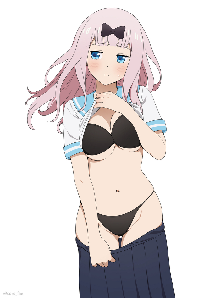 Chica - NSFW, Anime, Anime art, Art, Kaguya-Sama wa Kokurasetai, Coro Fae, Underwear, Boobs, School uniform, Pantsu, Hand-drawn erotica, Erotic, Longpost, Fujiwara chika