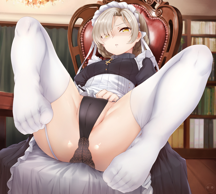 Sheffield - NSFW, Эротика, Арт, Sheffield, Azur Lane, Девушки, Сиськи, Чулки, Панцу, Футфетиш, Рисованная эротика, Anime Art