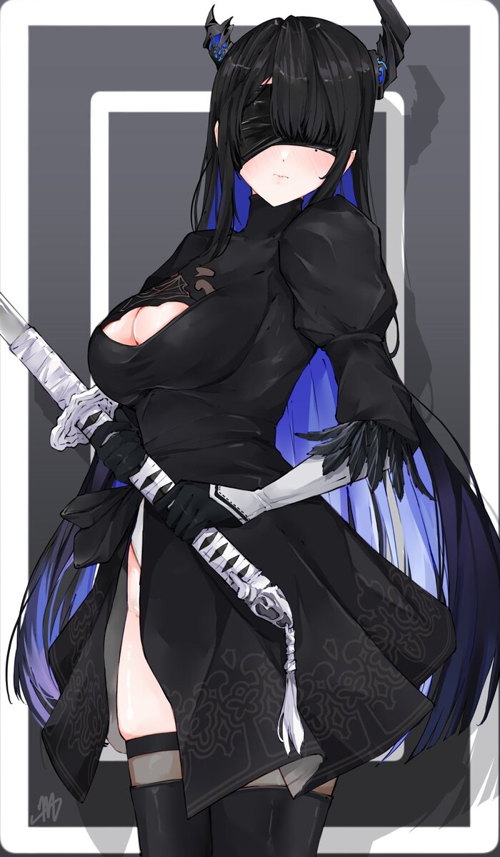 Neissa - NSFW, Anime art, Anime, Hololive, Virtual youtuber, NIER Automata, Yorha unit No 2 type B, Crossover, Longpost