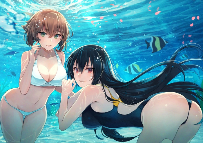 Sisters - NSFW, Anime art, Anime, Kantai collection, Nagato, Mutsu