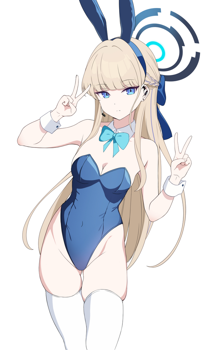 Bunny Toki - NSFW, Аниме, Anime Art, Арт, Blue archive, Asuma Toki, Bunnysuit, Сиськи, Чулки, Обнаженка, Рисованная эротика, Эротика, Длиннопост