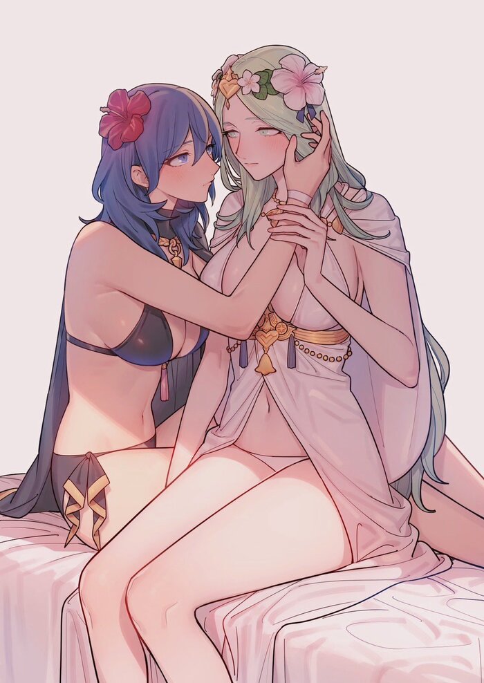 Byleth & Rhea - NSFW, Anime Art, Аниме, Yuri, Fire Emblem, Byleth, Rhea