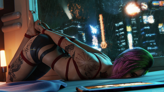 Judy Alvarez - NSFW, Erotic, Girls, Art, Games, Cyberpunk 2077, Judy Alvarez