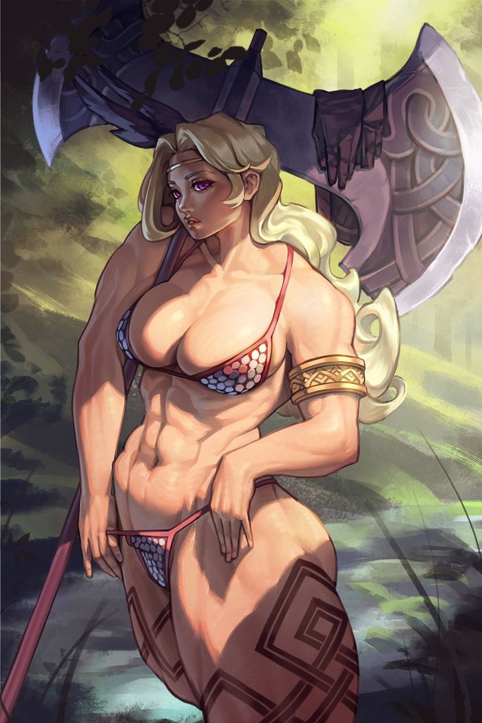 Amazon - NSFW, Anime art, Anime, Games, Dragons Crown, Amazon, Twitter (link), Strong girl